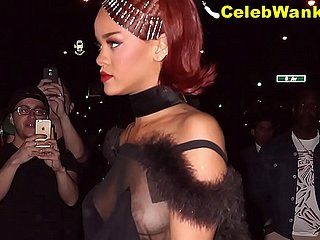 Rihanna desnuda coño nip slips titslips ver a través y más