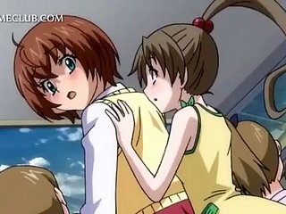 Concomitant seks remaja anime mendapat pussy berbulu digerudi kasar