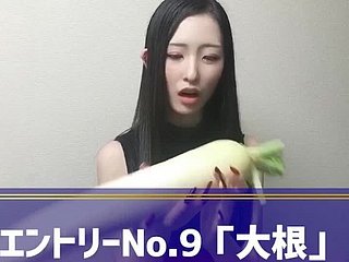 Ranking orgazmu japońskiej dziewczyny z masturbacją warzyw