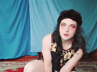 Rubia caliente blissful culona en vestido de milf Youtuber CrossdresserKitty